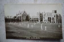 Vintage c1919 Postcard c: Clifton College Young Men Playing Cricket Bristol UK picture
