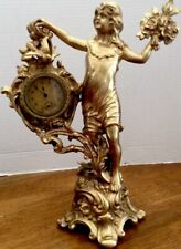 Antique New Haven  Clock Woman Statue Works picture