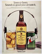 1981 Seagrams 7 Up Seven 7 Crown Whiskey Headphones Print Ad Man Cave Poster 80s picture