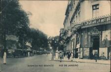 Brazil Rio de Janeiro Avenida Rio Branco Postcard 100 stamp Vintage Post Card picture
