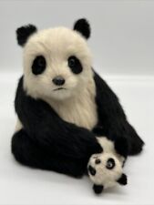 Vintage Realistic Looking  Real Fur Panda Mama And Cub picture