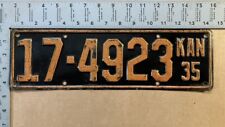 1935 Kansas license plate 17-4923 YOM DMV Bourbon great original PATINA 15469 picture