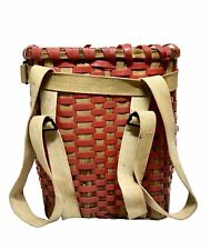 Adirondack Vintage Antique Gathering Trapper Woven Basket Backpack With Straps picture