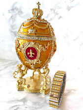 Russian style Faberge egg Trinket Orange Fabergé egg Christmas gift for women picture