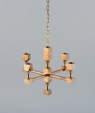 Gusum Metall, Sweden. Chandelier in solid brass for four candles. picture