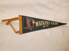 Vintage Felt Pennant Watkins Glen NY New York Indian Green 12'' picture