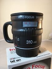 BITTEN Black Camera Lens Coffee Mug Comes with Lid Into Focus 310ml Camera Lens  picture