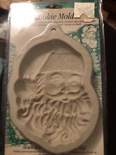 Vintage Wilton Santa Christmas Clay Stone Cookie Mold 1997 OVENPROOF picture