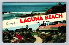 Laguna Beach CA- California, General Banner Greetings, Antique, Vintage Postcard picture