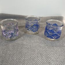 Lot of 3 Vintage 5oz Oui Yogurt Jar With 3 Different Design Patterns picture