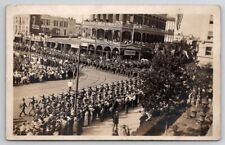 WW1 US Army Parade San Antonio Texas RPPC c1916 Patriotic Photo Postcard T22 picture