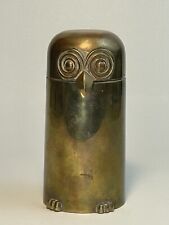 Raymor Italy Modernist Brass Owl Jar/Canister Figurine picture
