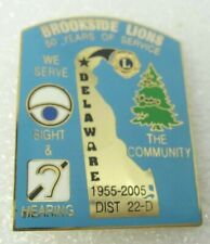 Brookside Lions Int. 50 Years of Service 1955-2005 Delaware Dist 22-D Lapel Pin picture