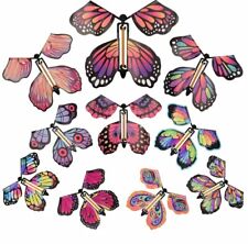 Magic Flying Butterfly Flutter Flyers Toys Random Color Wind Up Elastic Band 1pc picture