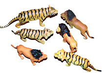 Figurines Lions and Tigers 6 Assorted Hard & Soft Rubber Plastic Animal Figures picture