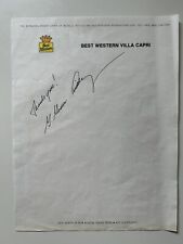G Gordon Liddy Autograph On Best Western Villa Capri Hotel Stationary Austin TX picture