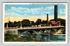 Warren OH-Ohio, Summit Street Bridge, Water Works, Vintage c1920 Postcard picture