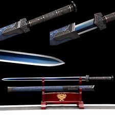 Handmade 1095 Steel Blue blade Chinese Han Jian Sword Real Combat Sharp picture