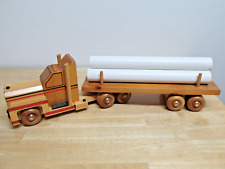 Handcrafted Large Wooden Semi  Truck & Trailer Toy 26