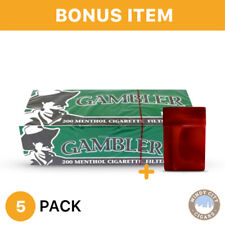 Gambler Cigarette Filter Tube Tobacco Menthol Light 100mm - 5 Boxes & Bonus Case picture