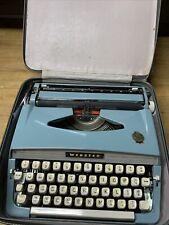 Brother Webster Portable Typewriter Vintage Blue W/ Original Case Fast Shipping picture
