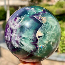 1.15LB  Rare natural snowflake feather fluorite crystal ball therapeutic ball picture