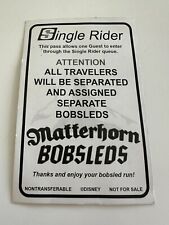 Disneyland Matterhorn Bobsleds Single Rider Pass picture