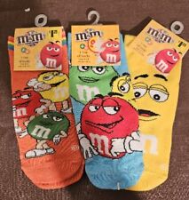 2008 M&M's - 3 Pair M&M’s  Candies Socks New Child’s Sizes 9-11 NIP picture