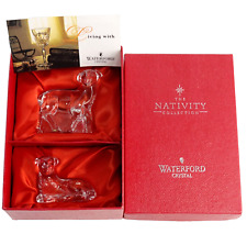 WATERFORD CRYSTAL Nativity 2 Lambs / Sheep VINTAGE EXCELLENT in BOX picture