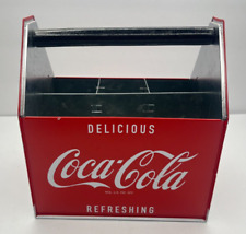 Vintage Coca Cola Coke 2014 Metal Utensil Caddy w/ Wood Handle Genuine NOS picture