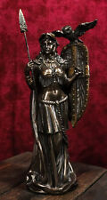 Greek Goddess Athena Wearing Helmet With Spear Aegis Shield And Owl Statue Decor picture