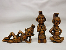 3 vintage 1960's Disneyland ceramic Jungle Natives figurine set, Adventureland picture