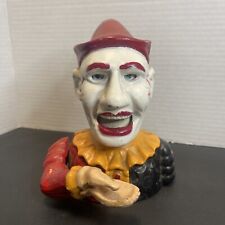 Antique Cast Iron Humpty Dumpty Bust Circus Clown Mechanical Coin Bank picture