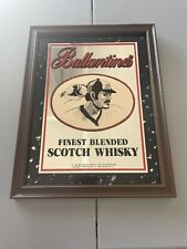 RARE Ballantine's Scotch Whiskey Sports Series Baseball Mirror Sign GREAT SHAPE picture