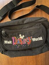 Vintage 80s 90s Walt Disney World Black Fanny Pack Pouch Embroidered picture