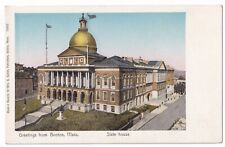 Post Card Greetings from Boston Massachusetts State House with Copper Windows picture