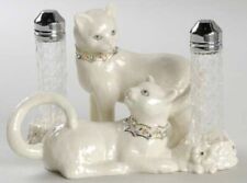 LENOX CAT SITTING PRETTY Kitty Salt and Pepper Set 24k Trim Crystals New In Box picture