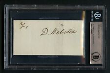 Daniel Webster d1852 signed autograph 2x3 cut U.S. Secretary of State BAS Slab picture