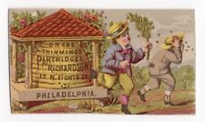 VTG 1880'S - PARTRIDGE & RICHARDSON DRESS TRIMMINGS ADVERT CARD - PHILADELPHIA picture