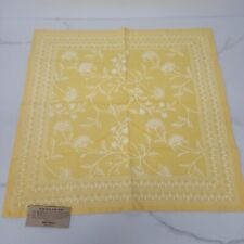 (2) Large Bandanas Indian Floral Khari Print World Market Yellow Cotton picture