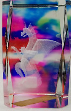 Acrylic Dragon Laser Etched Rainbow Fantasy Background 3D Look Vtg picture