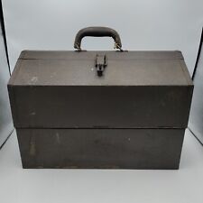 RARE Vintage Kennedy 1018 Tackle Tool Box Flush Hinge Roof Metal Canti picture