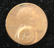 1928 Freemasonry Penny Punch Tool Masonic Keepsake Copper Wheat Back picture