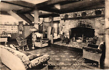 Rocking Chairs Fireplace Hawthorne Inn, Mt. Pocono, PA Postcard Unposted picture