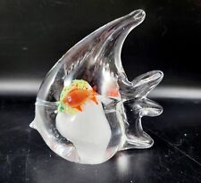 Clear Glass Angel Fish With A Small Red Angel Fish Inside 4