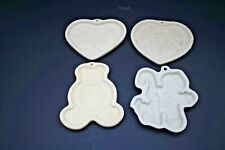 Lot of 4 Vintage Stoneware Shortbread Molds Pampered Chef Cookies Christmas picture