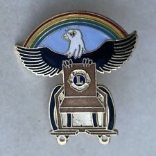 Lions American Bald Eagle Rainbow Wheelchair Case Box USA  Enamel Hat Lapel Pin  picture