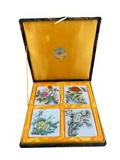 Chinese Porcelain Ceramic Tiles Coasters Yi Lin Arts & Treasures Hand Painted picture