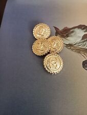  Stamped Lot Of 4 Chanel  Buttons  Gold Tone  Cc  Logo 16mm  picture