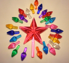 Vintage Ceramic Christmas Tree lights, Lg Classic Pink Star w 25 Med Twists    picture